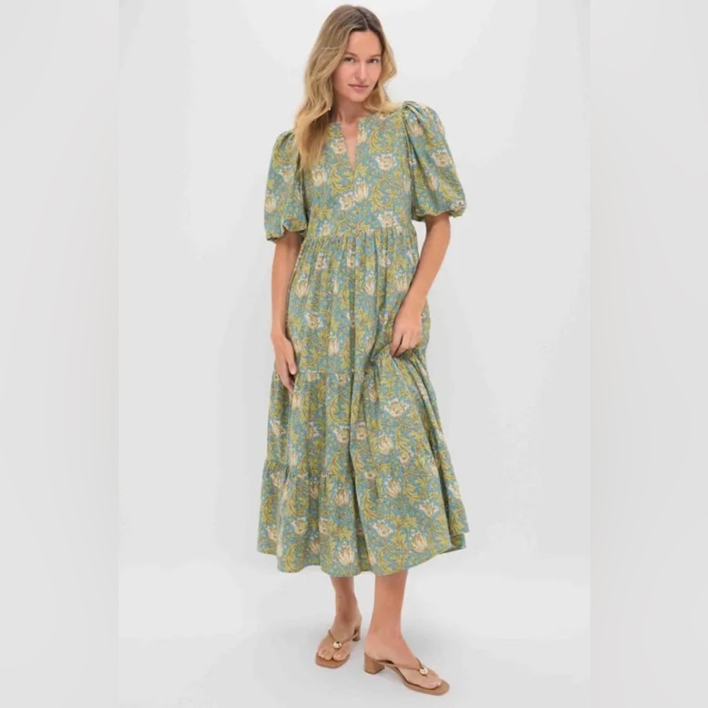 Cisco Maxi Dress in Green Floral